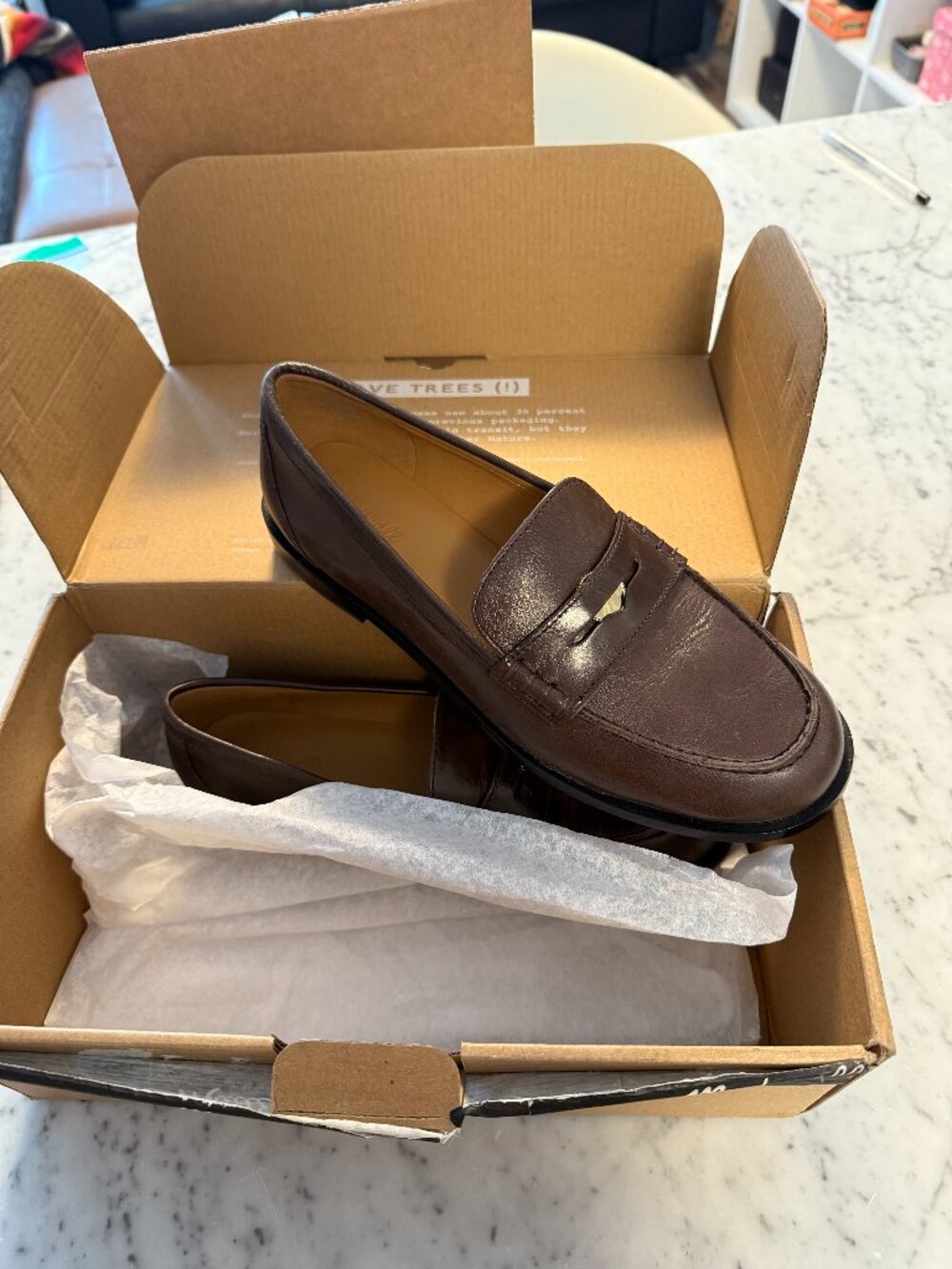 Madewell Penny Loafers in Leather NWT - Size 8